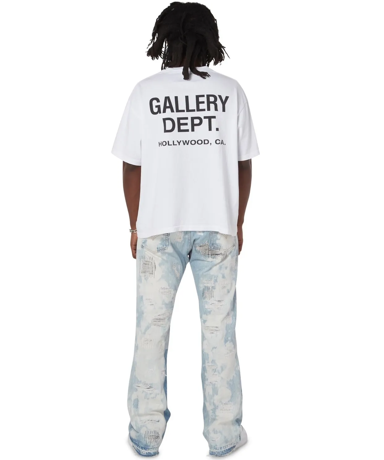 GALLERY DEPT. SOUVENIR TEE English LOGO commemorative basic short-sleeved white S-XL original consistent cotton and linen cylindrical fabric high poundage 230g fabric accessories matching correct version